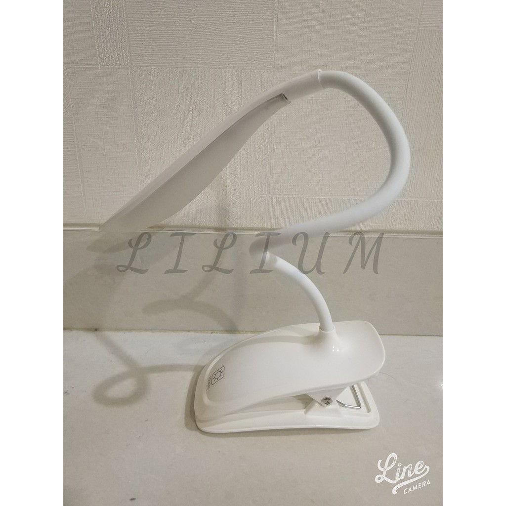 clip flexible wide desk table lamp / lampu meja belajar rumah jepit klip