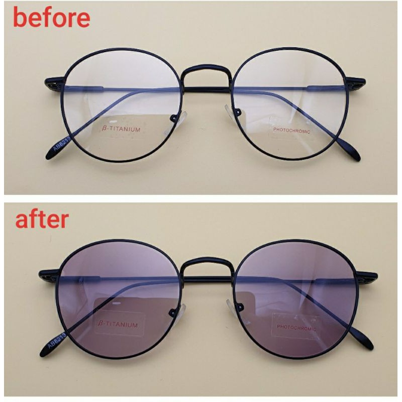 FRAME KACAMATA KOREA BULAT 8213 + LENSA PHOTOCROMIC ( NORMAL ) FASHION NO MINUS &amp; NO ANTI RADIASI