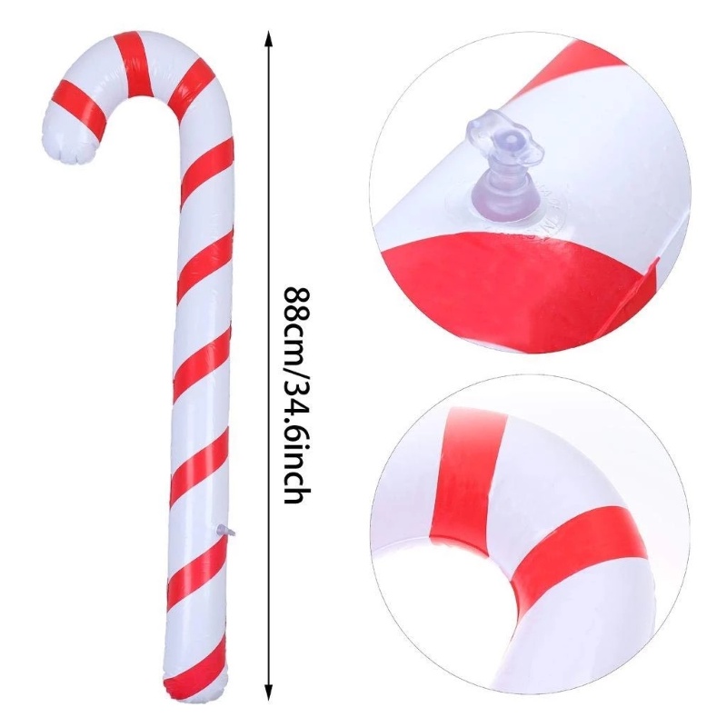 1 Pc Tongkat Permen Lollipop Ukuran 90cm Untuk Ornamen Pohon Natal