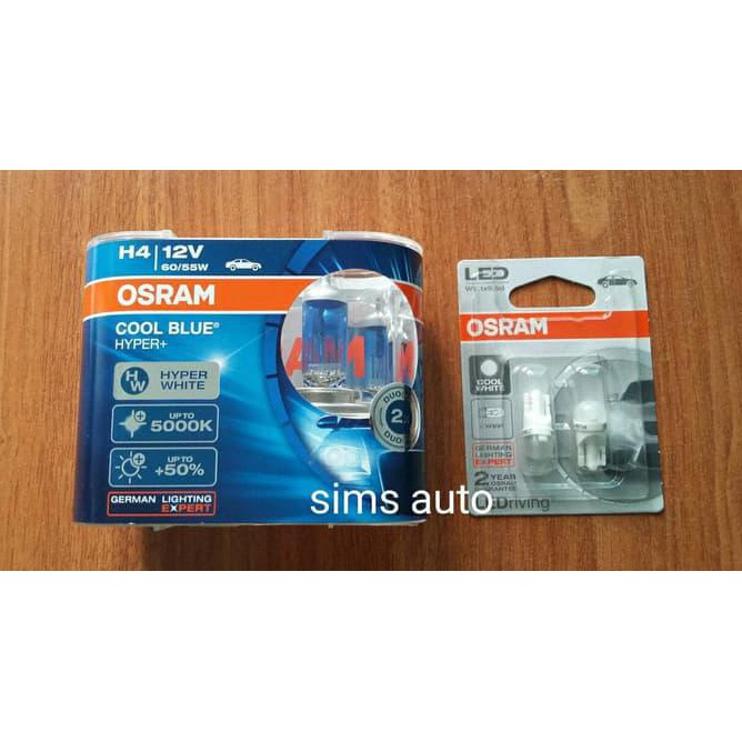 PRODUK BARU PROMO OSRAM H4 CBH+ 12V 60/55W & OSRAM LED T10 12V 0,5W WARNA PUTIH , Q1 ....