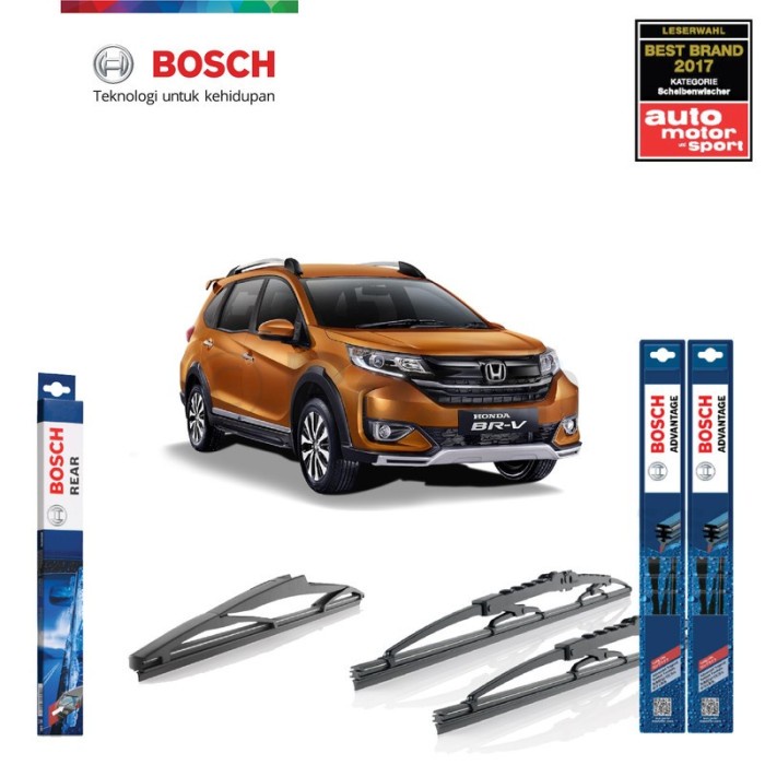 Wiper Depan Belakang Honda BR-V Bosch Advantage