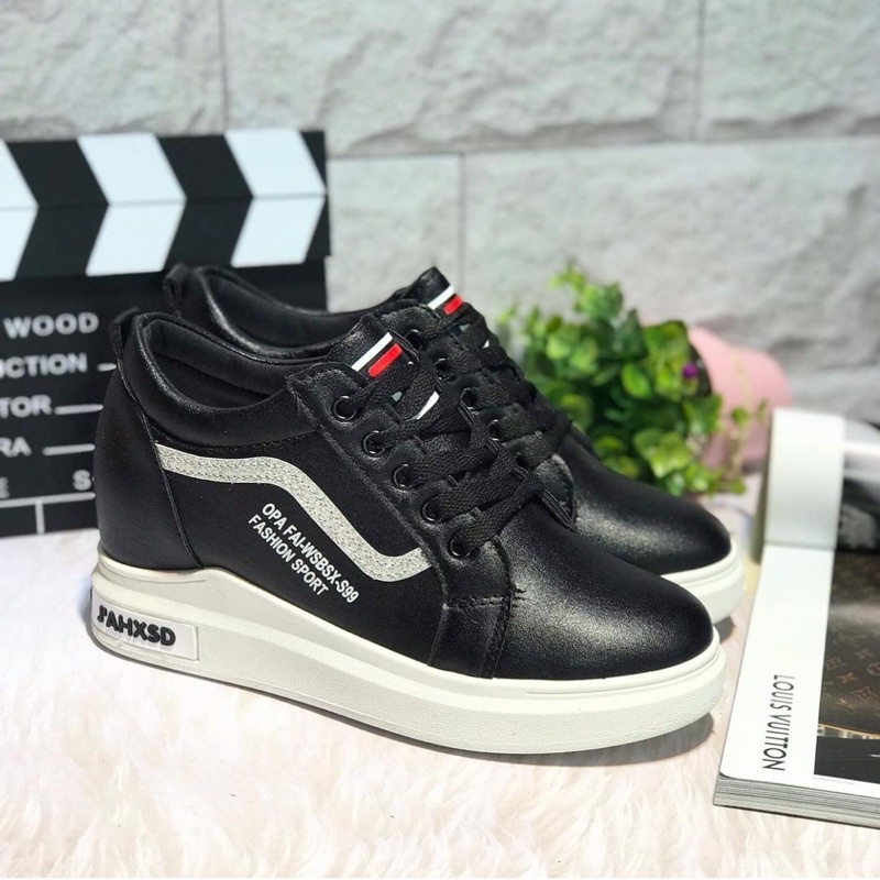 sneakers wedges a8826 tinggi 6cm sepatu sendal wanita import realpict