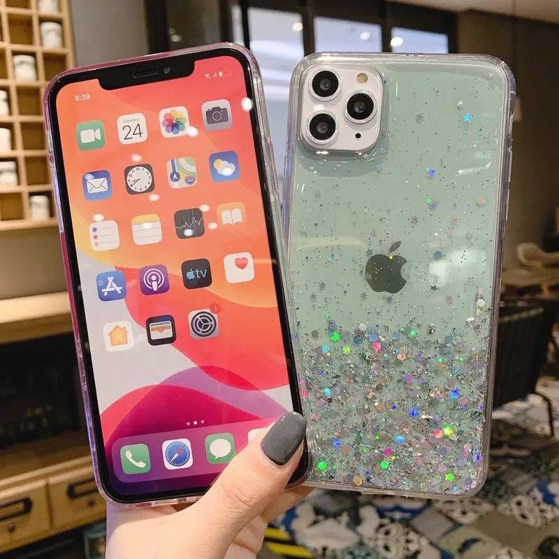 Iphone 12 Mini, 12, 12 Pro, 12 Pro Max, Casing Soft Case TPU Bahan Premium Glitter Glossy