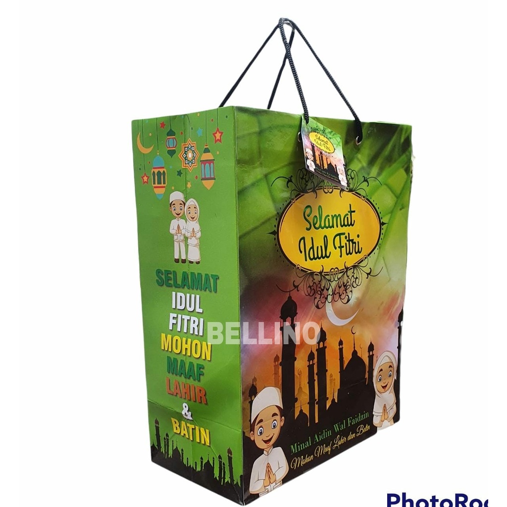 Paper Bag Tas Hantaran Lebaran Tas Bingkisan Muat Banyak Tebal Goodie Bag Lebaran Paper Bag Premium Muat Banyak 25x33x13cm Tas Lebaran Idul Fitri Paper Bag Motif Idul Fitri