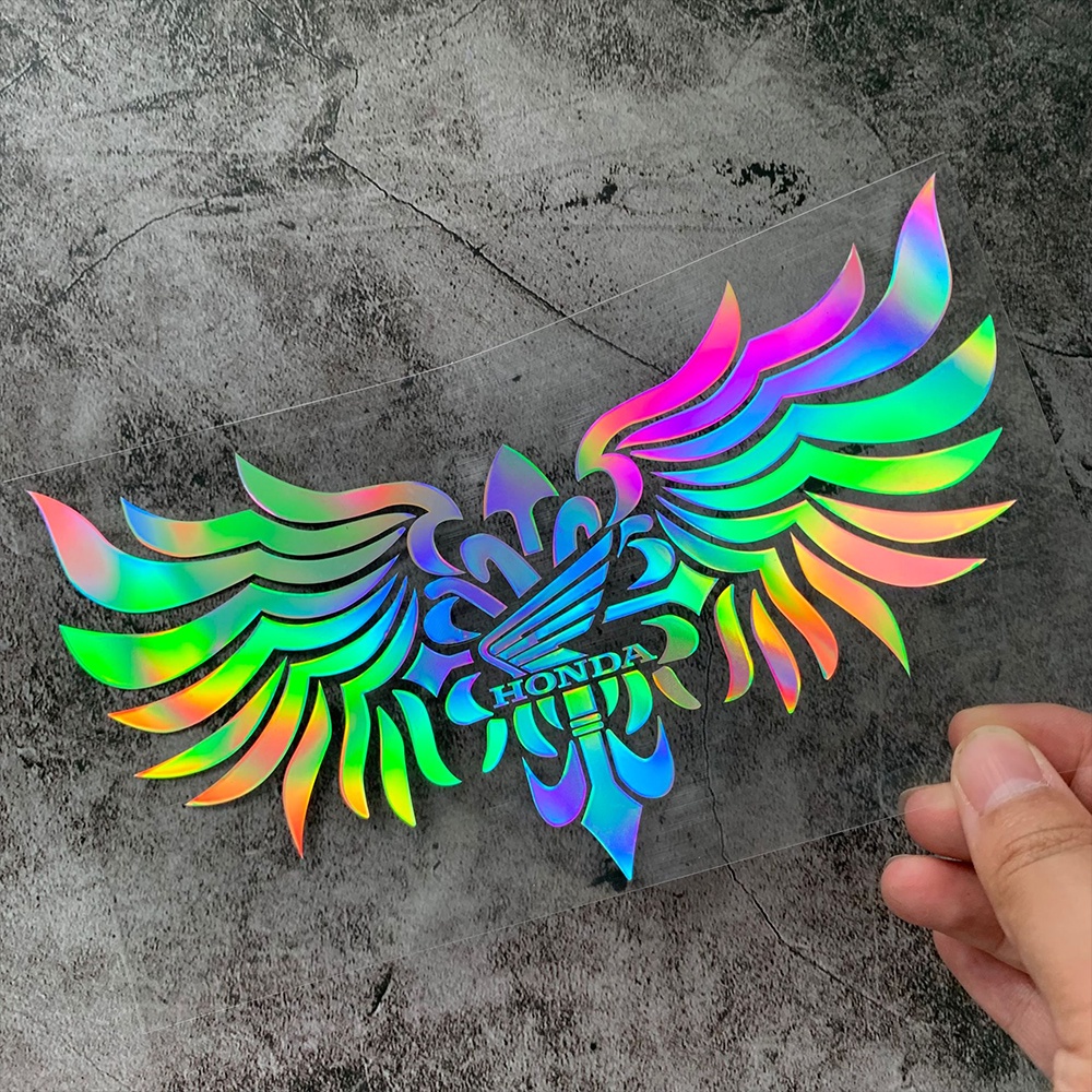 Honda Logo Sayap Laser Stiker Modifikasi Body Motor Penutup Mobil Gores Anti Air Dekorasi Decals