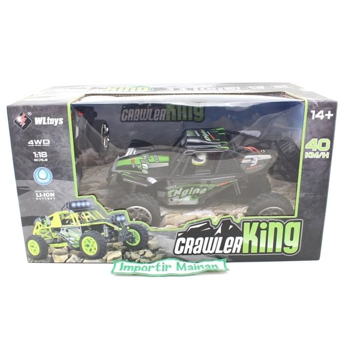 WLtoys 18429 green rc car crawler king 4wd 40kmh mainan mobilan anak