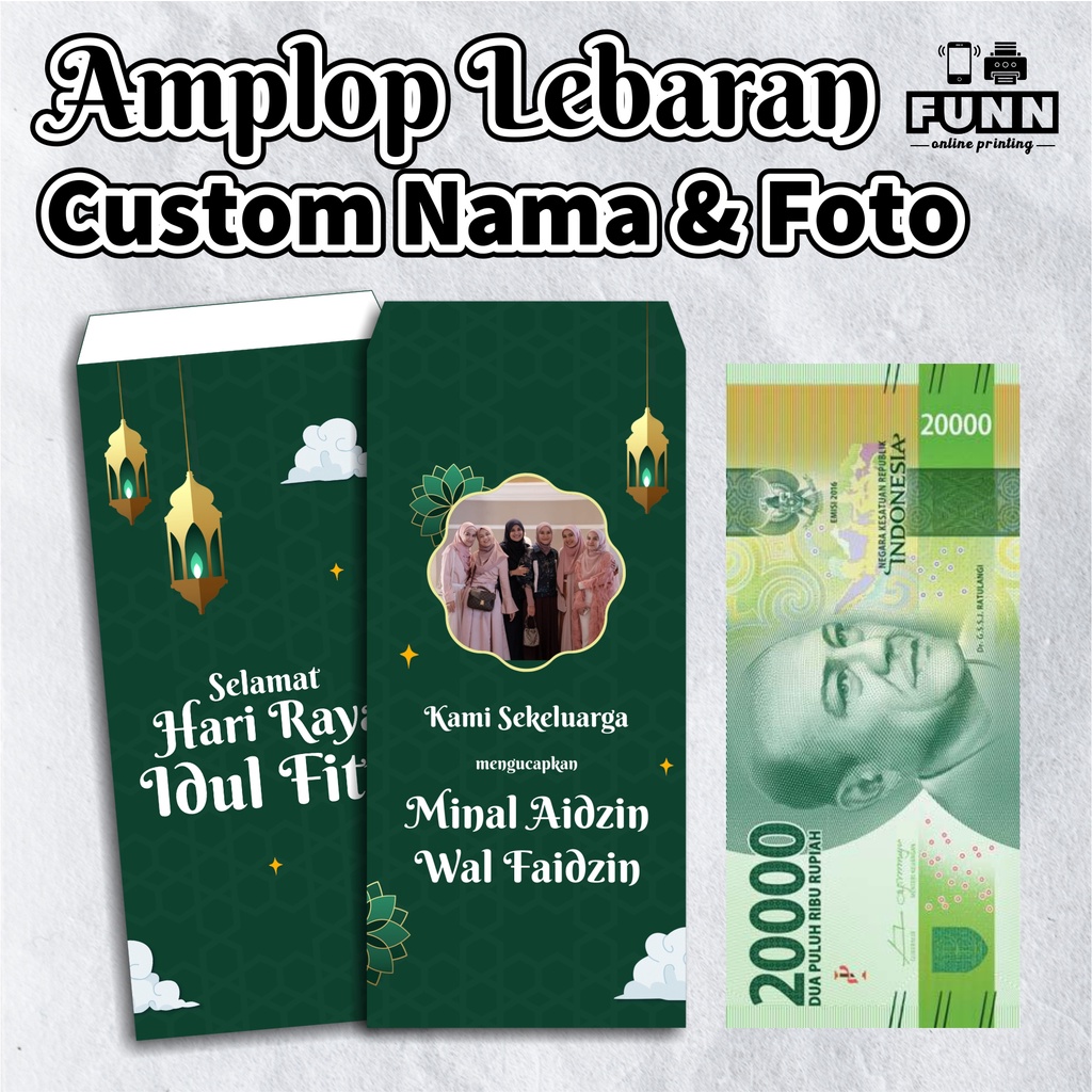 

(MIN 15 PCS) AMPLOP CUSTOM FOTO DAN NAMA | AMPLOP UANG TANPA LIPAT