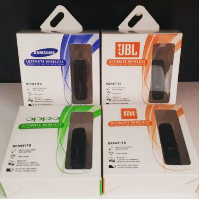 Handsfree Earphone headset bluetooth wirelles branded/merk