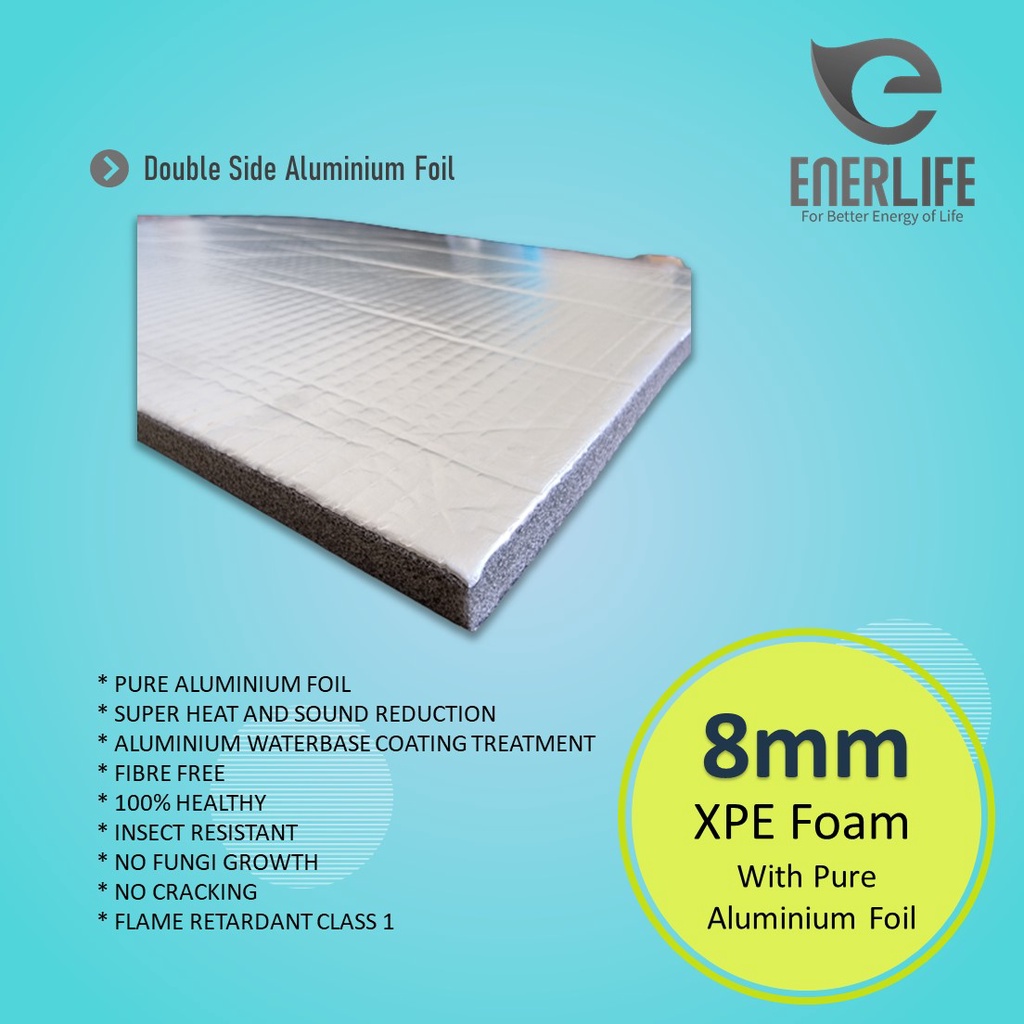 Aluminium Foil Peredam Panas Atap ENERLIFE Foam Insulation 8mm Harga Per Meter