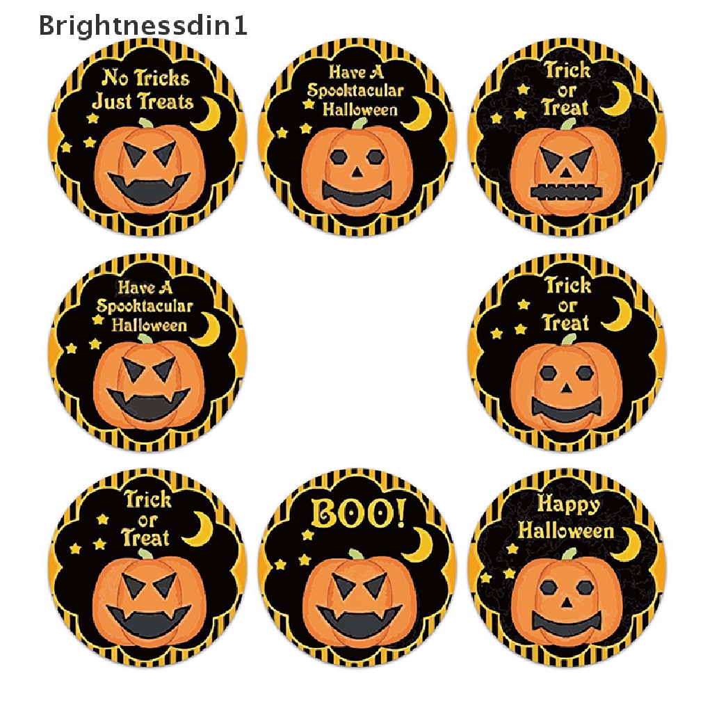 500 Pcs / Roll Stiker Kertas Segel Label Desain Labu Halloween Untuk Dekorasi Hadiah