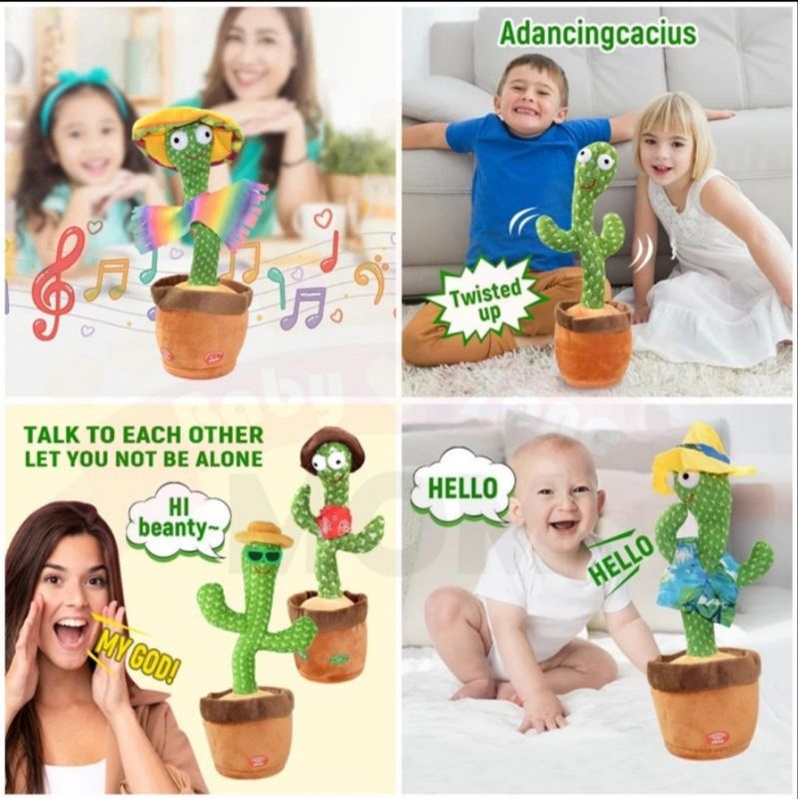 Cactus Toy Boneka Pintar Kaktus Joget Joged Goyang Bisa Ngomong Dance