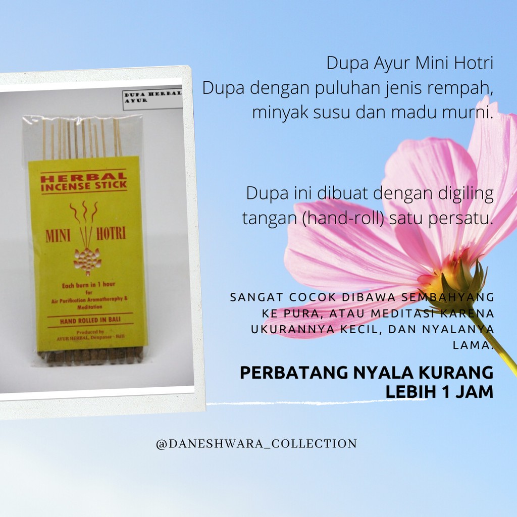 DUPA AYUR MINI HOTRI 100% HERBAL - ASLI BALI