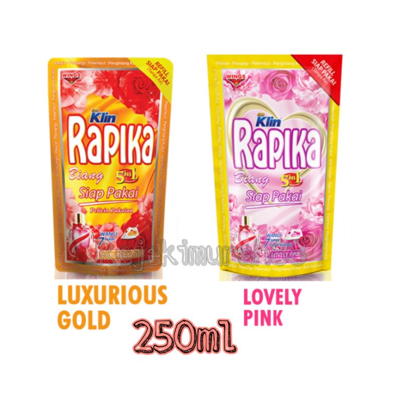 Rapika Biang Pelicin dan Pewangi Pakaian Gold/Lovely 250 ML