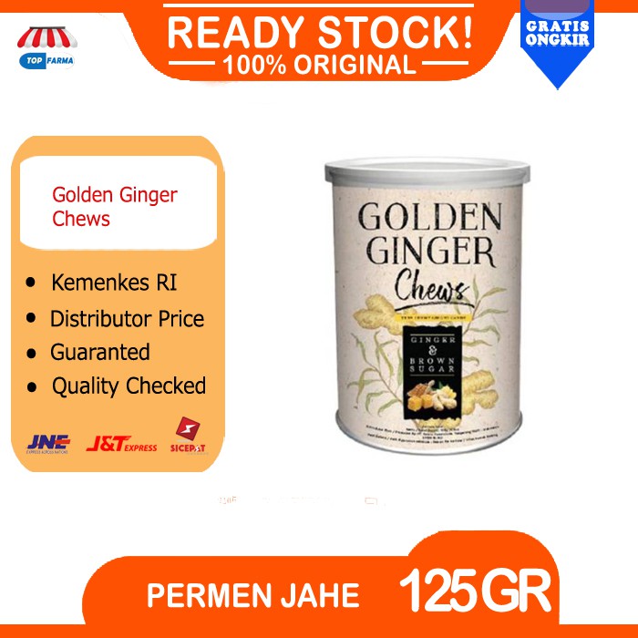 

Golden Ginger Chews gingger & brown sugar kaleng Produk baru Rasa No 1