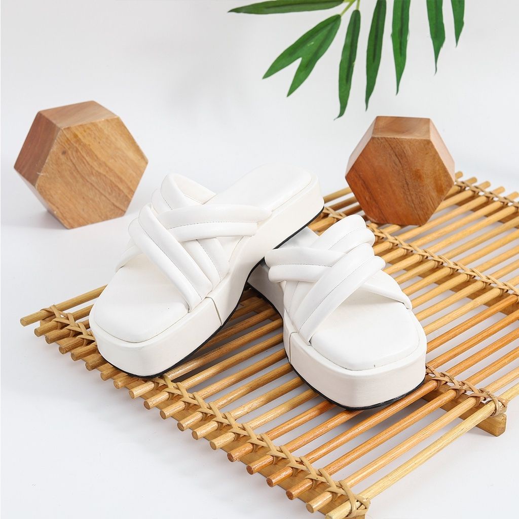 Sandal Wanita Wedges 3cm Puffy/Sendal Anak Dan Dewasa Tali Busa Empuk Women And Kids Slip On