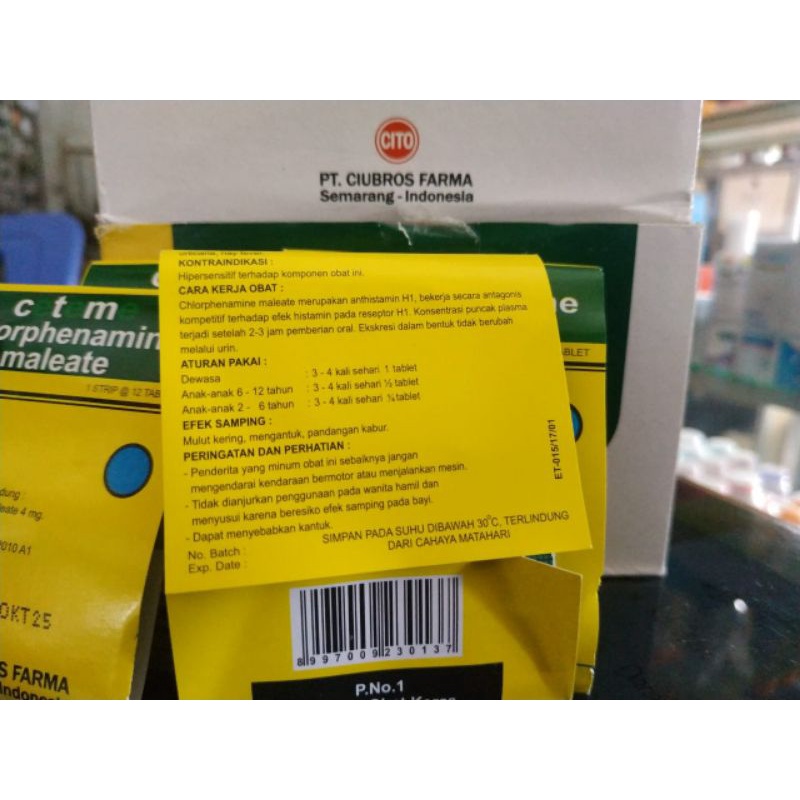 CETEME STRIP  @1STRIP ISI 12 TAB obat anti alergi