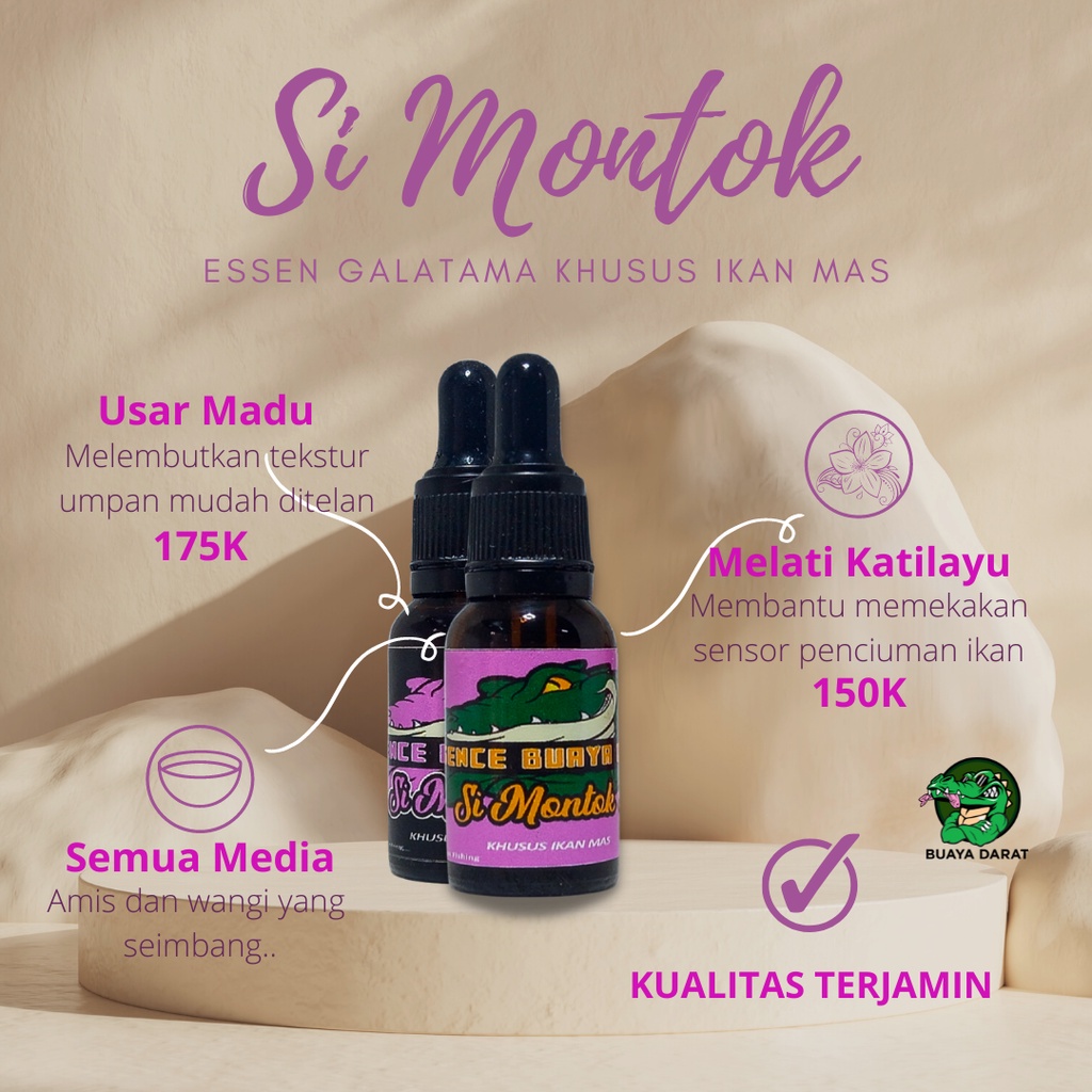 Essen Buaya Darat Si Montok Ikan Mas/Essen ikan mas/Essen Galatama Mas/Essen Umpan Mancing/Essen Ump