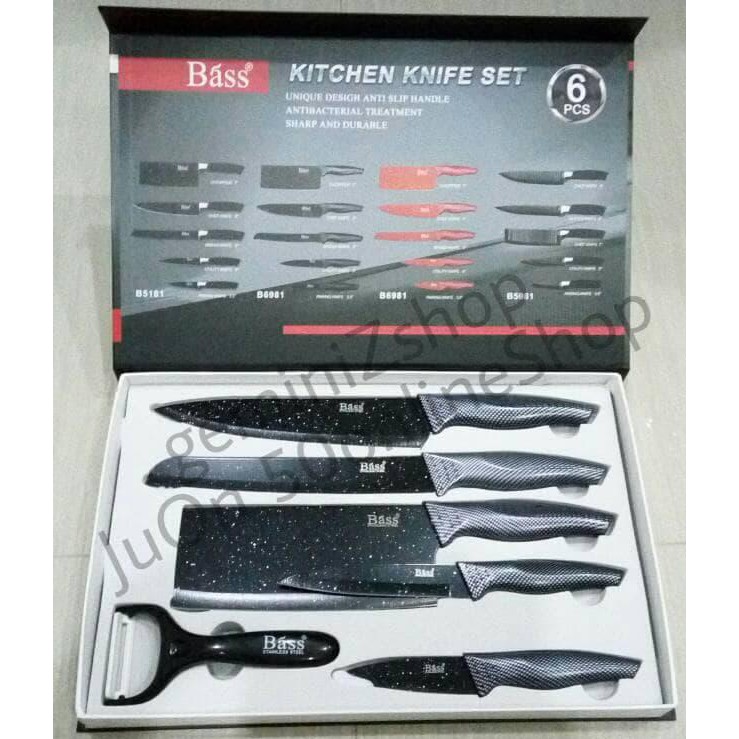 Pisau Dapur Set Bass Kitchen Knife 6 set