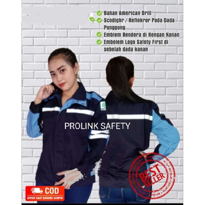 SEMI JAKET NAVY DONGKER BIRU MUDA SERAGAM SAFETY WEARPACK