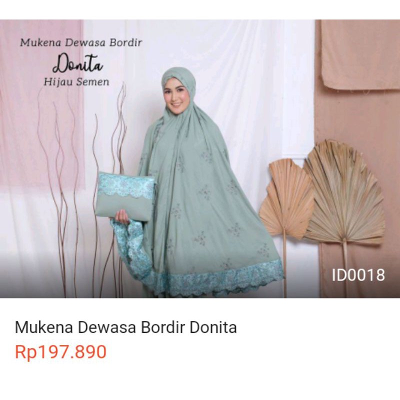 mukena dewasa bordir donita