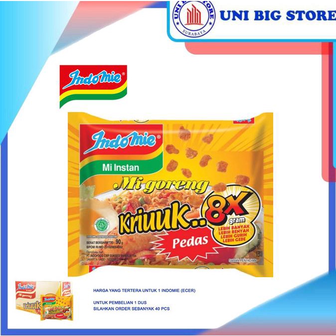 

.........] Indomie Mi Goreng Kriuk 8x Pedas Mie Instan Noodle 90 gr