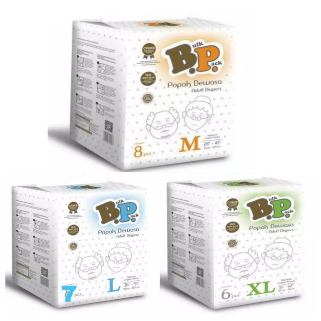 Popok Dewasa BP Diapers Adult Perekat size M, L dan XL