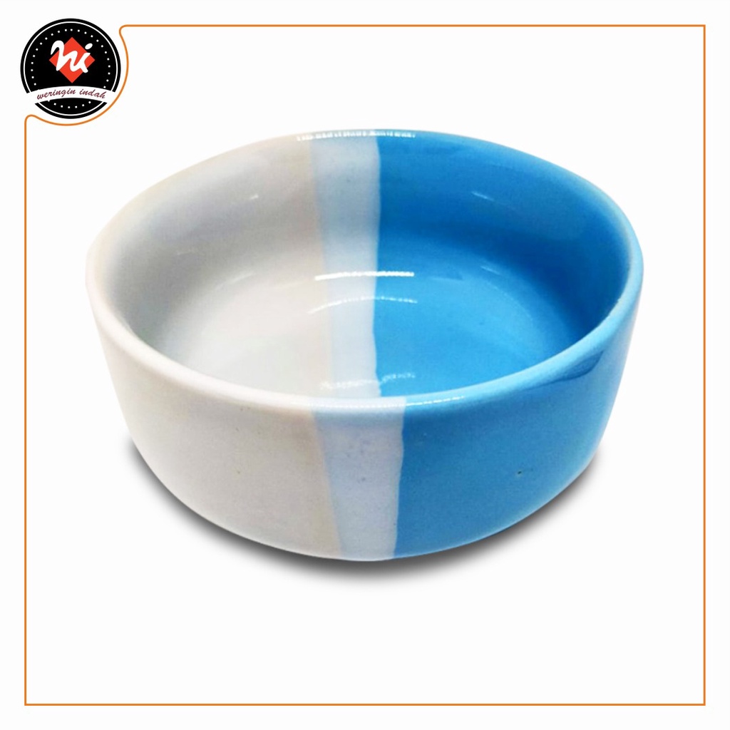 MANGKOK KERAMIK TWO TONE / MANGKOK KERAMIK DUA WARNA / MANGKOK KERAMIK PELANGI TEBAL / SOUVENIR MANG