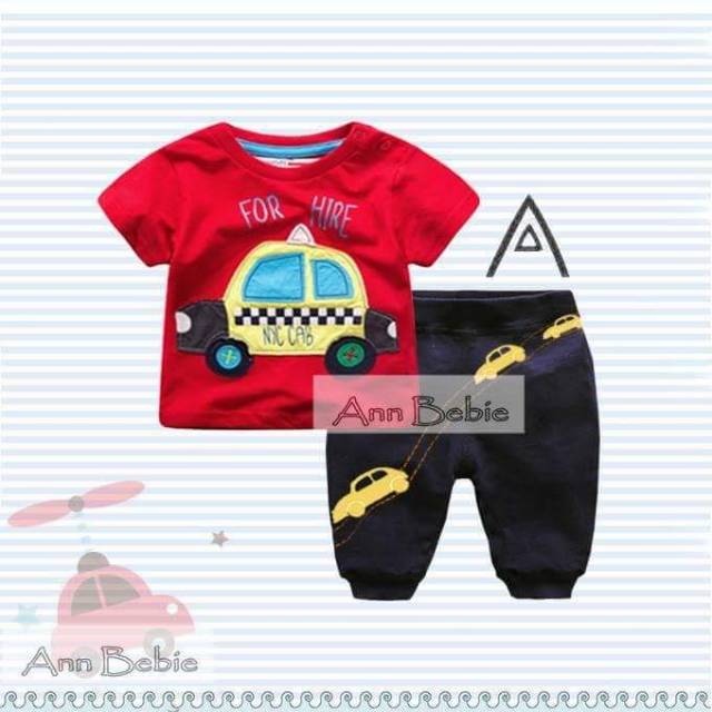 SETELAN ANAK AN BEIBE TAXI MERAH DAN MICKEY PEEK A BOO