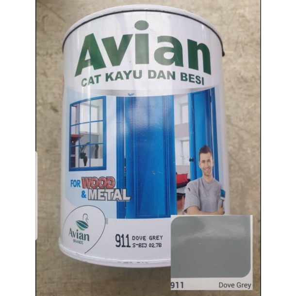 Cat kayu dan besi avian warna dove grey