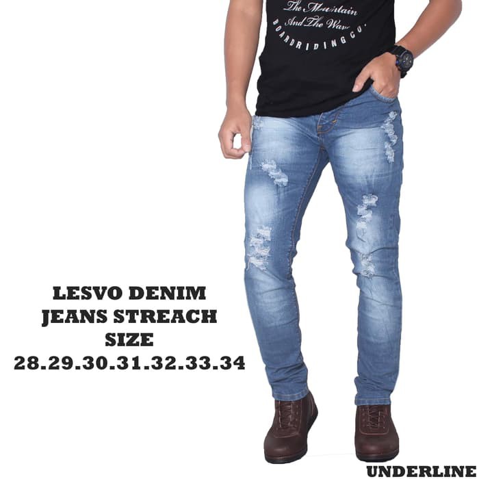 Celana Jeans Cowok Cardinal Premium Original Jeans Original Cowok ZW808  Jeans Sobek / Robek /Deni