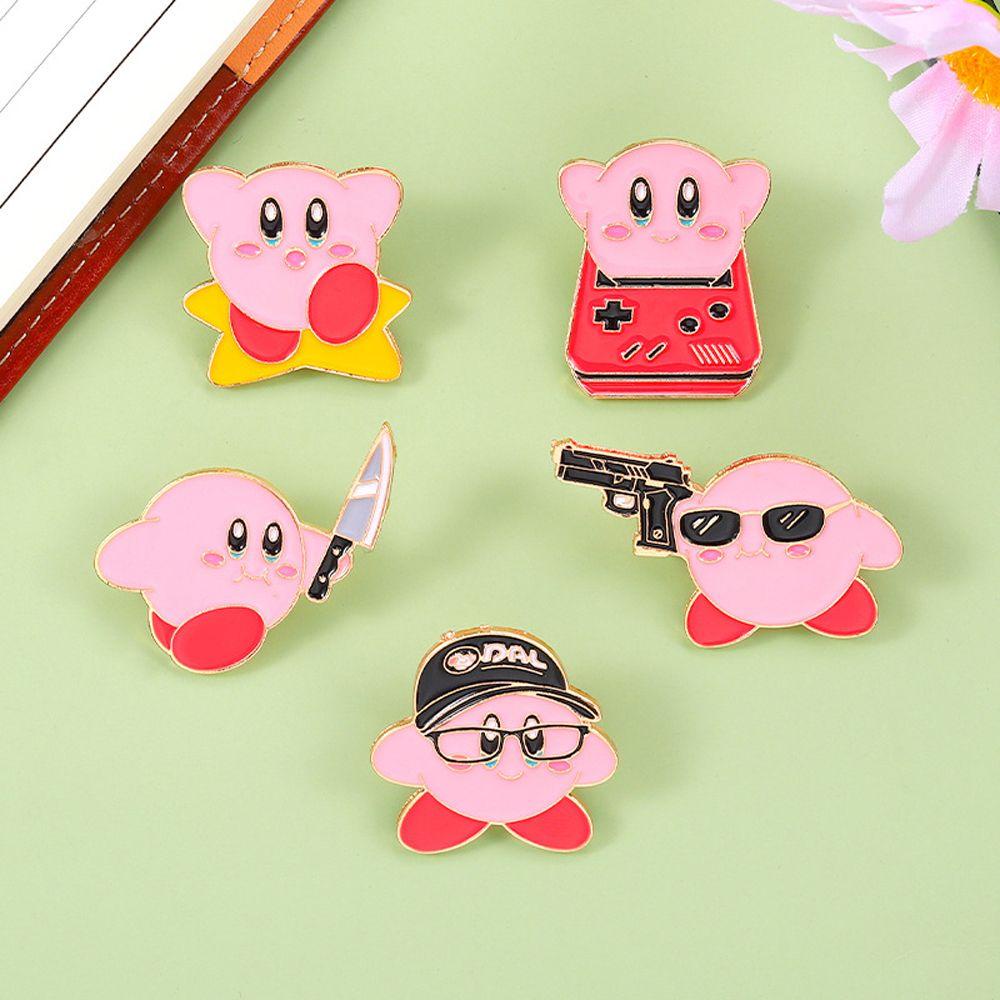 Mxbeauty Kirby Bros Ransel Perhiasan Logam Bros Lucu Kirby Dekorasi Lencana Lencana Pin Enamel Bros