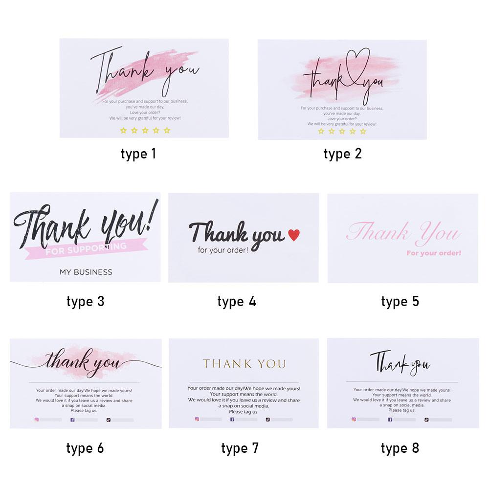 R-flower 30PCS &quot;Terima Kasih Untuk Pesanan Anda&quot; Kartu Packet Puji Label Online Ecer Pink Watercolor