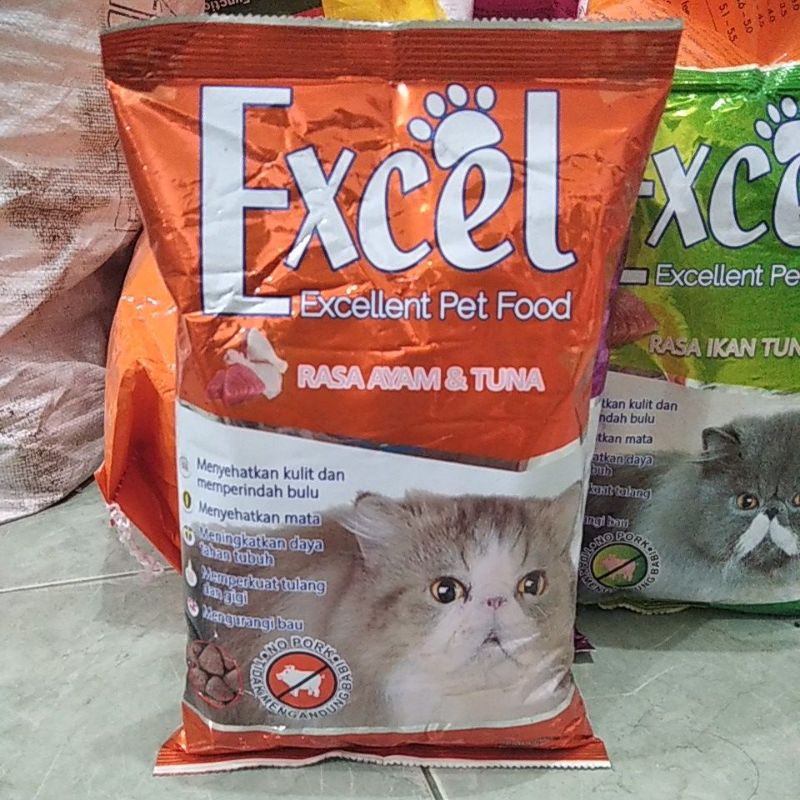 Makanan Kucing Excel Tuna Chicken 500gr - Segitiga