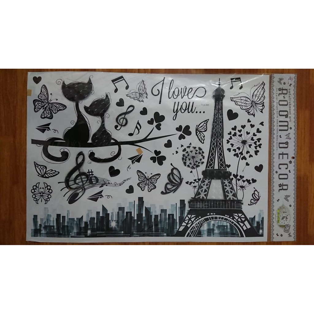 STIKER DINDING - I LOVE YOU PARIS