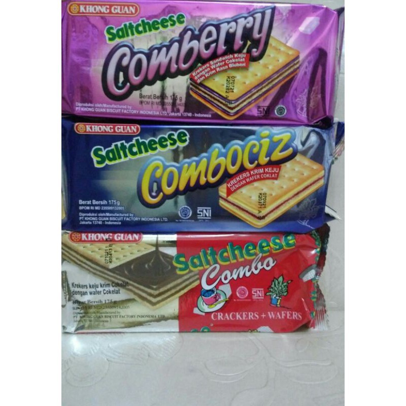 

KHONG GUAN SALTCHEESE Combo Cracker Combociz Comboberry 190 gram