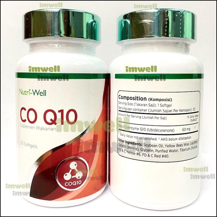 NUTRIWELL COENZYME Q10 VITAMIN COQ10 60MG (30) - 100% ORIGINAL