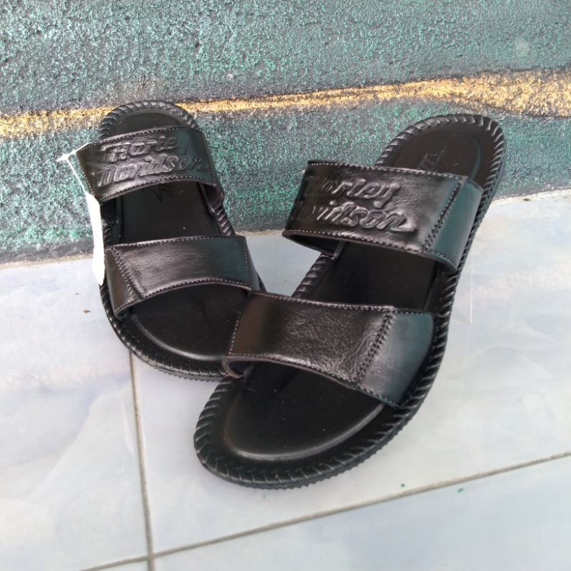 sandal kulit asli ban 2 coklat sandal kulit asli sandal santai