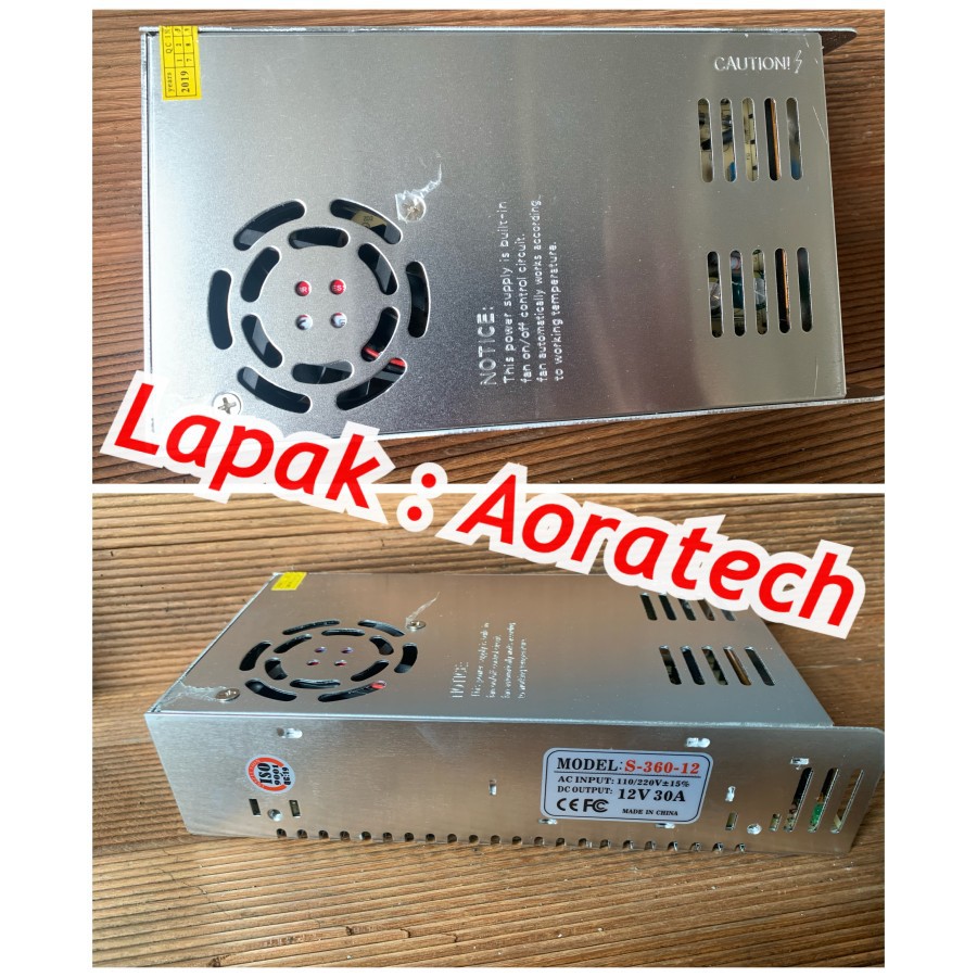 Switching power supply 12v 30a + Fan cocok untuk RIG