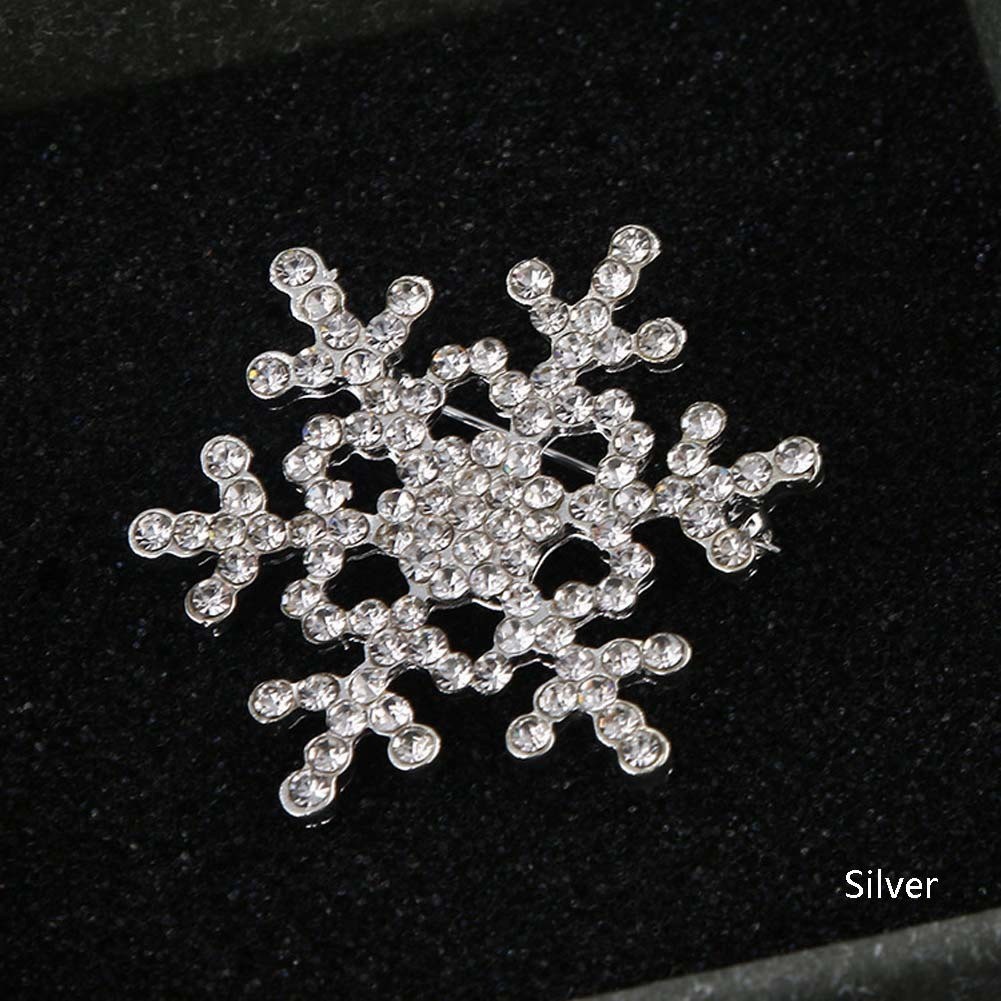 Bros Bentuk Snowflake Bahan Alloy Bertahtakan Berlian Imitasi