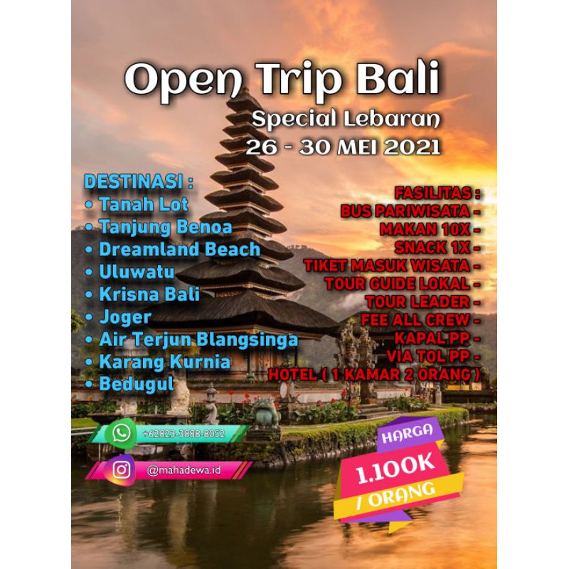 murah,, Open Trip Bali