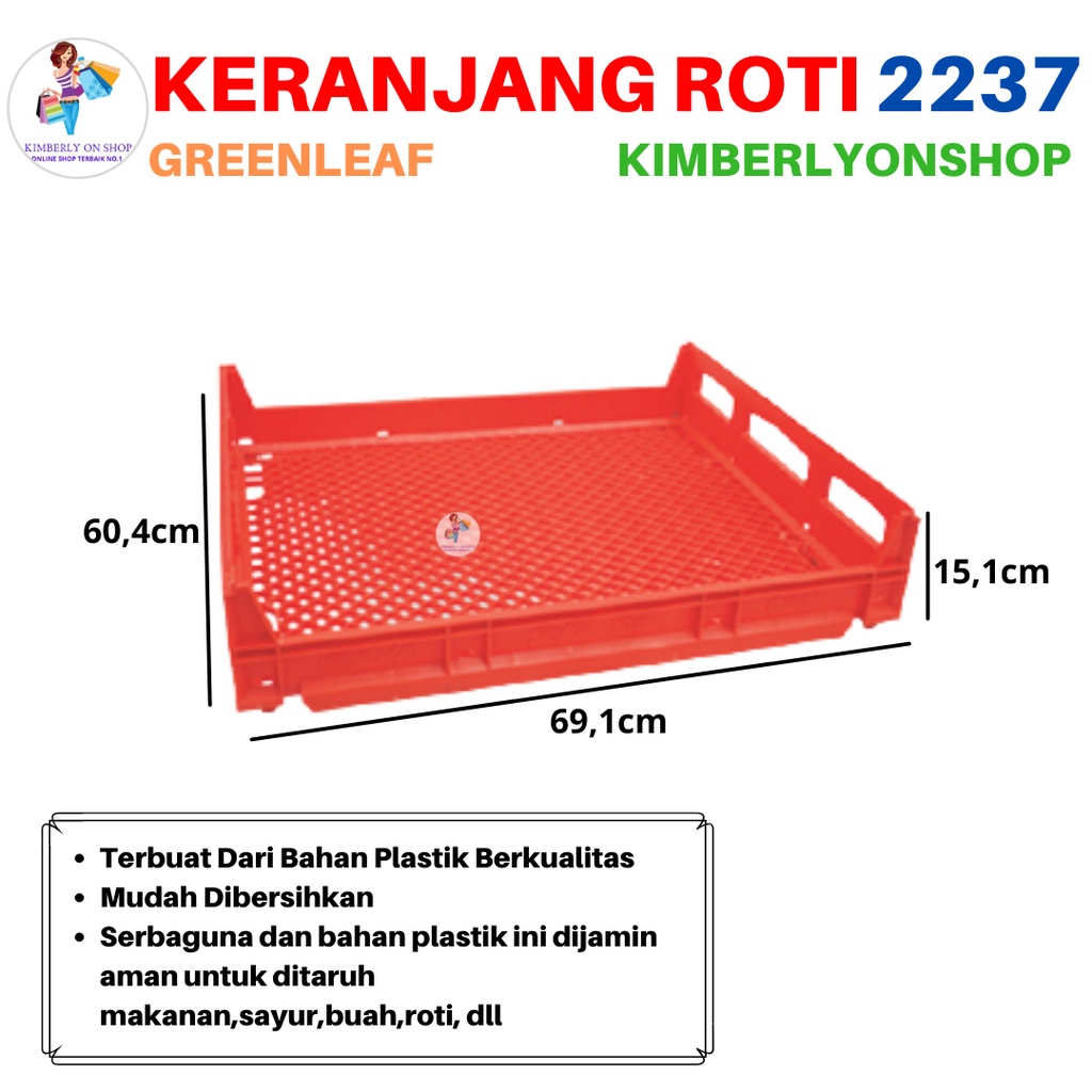 Keranjang Industri Serbaguna Keranjang Roti 2237 Green Leaf