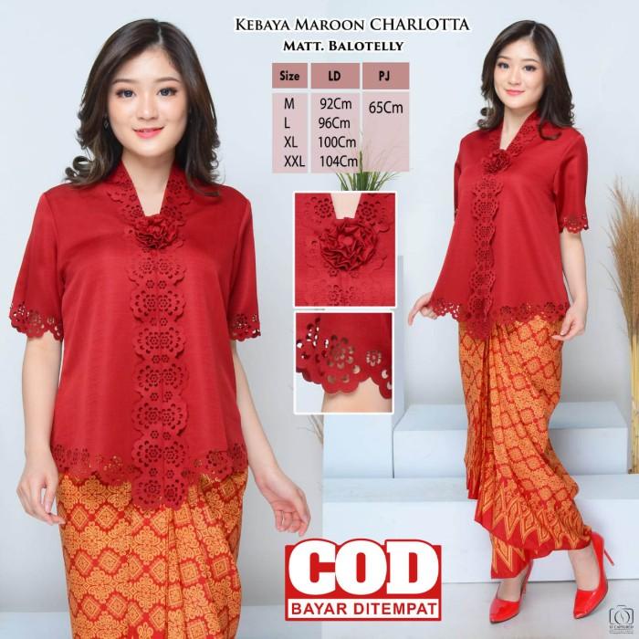 Atasan Kebaya Encim Modern Terbaru Warna Coklat|Maroon|Putih|Hitam 032