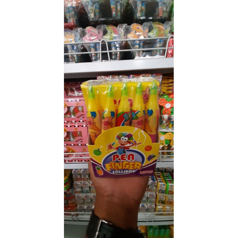

pen finger lolipop