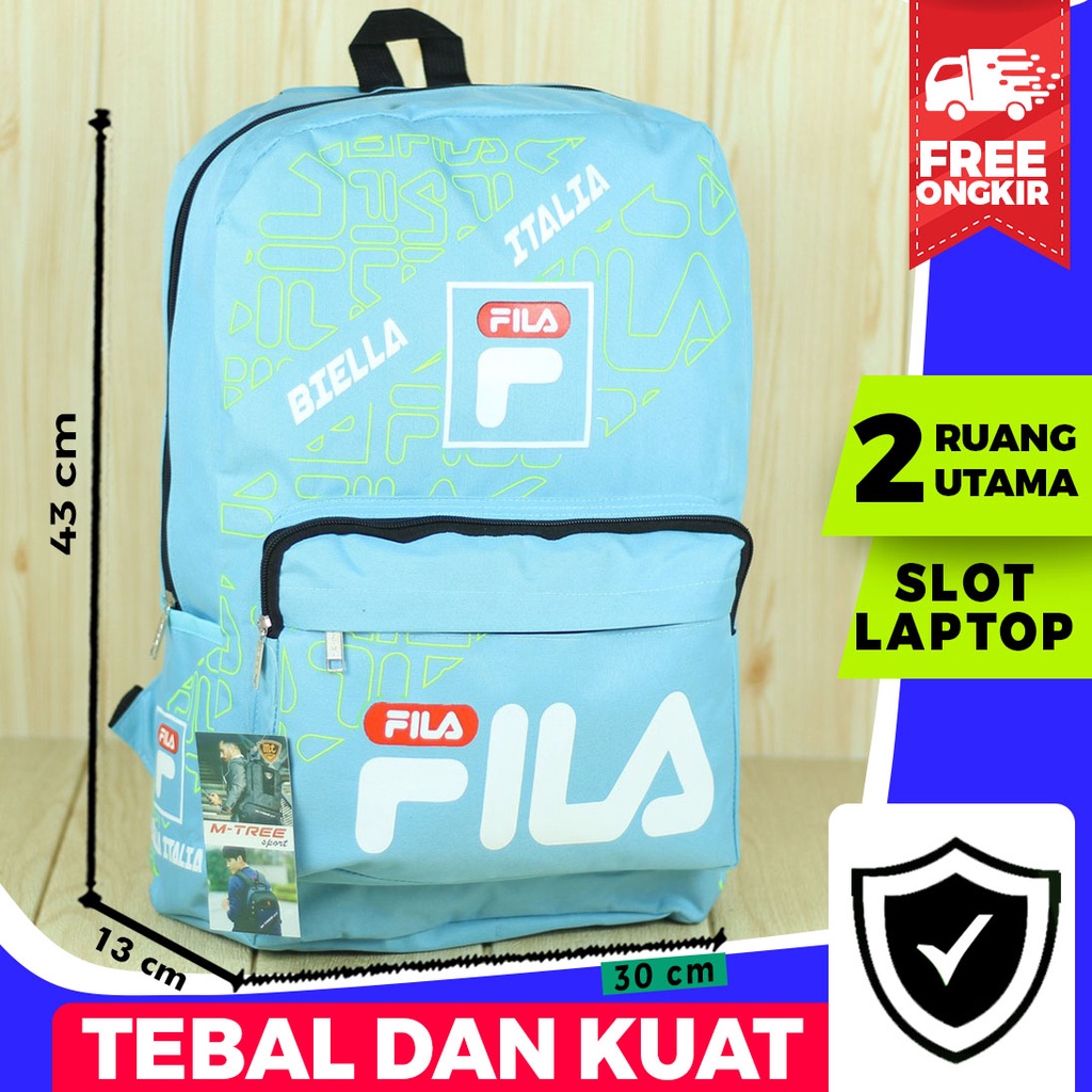 Tas Gendong Distro Biru Muda Terlaris Backpack Pria Ransel Gendong Awet Bahan Tebal Multifungsi