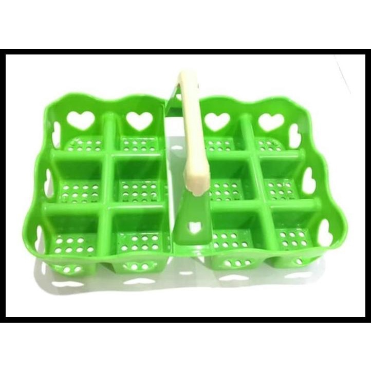 Rak Aqua Gelas Tempat Aqua Gelas Plastik Tempat Gelas Minuman - Hijau