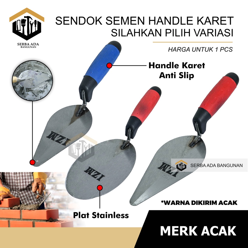 SENDOK SEMEN  KOMPLIT / LANCIP /  BULAT / GAGANG KAYU / FIBER 6” 7” 8” INCH SUPER TEBAL