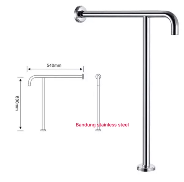 Pegangan untuk orang tua cacat Toilet safety closet grab bar kamar mandi stainless T