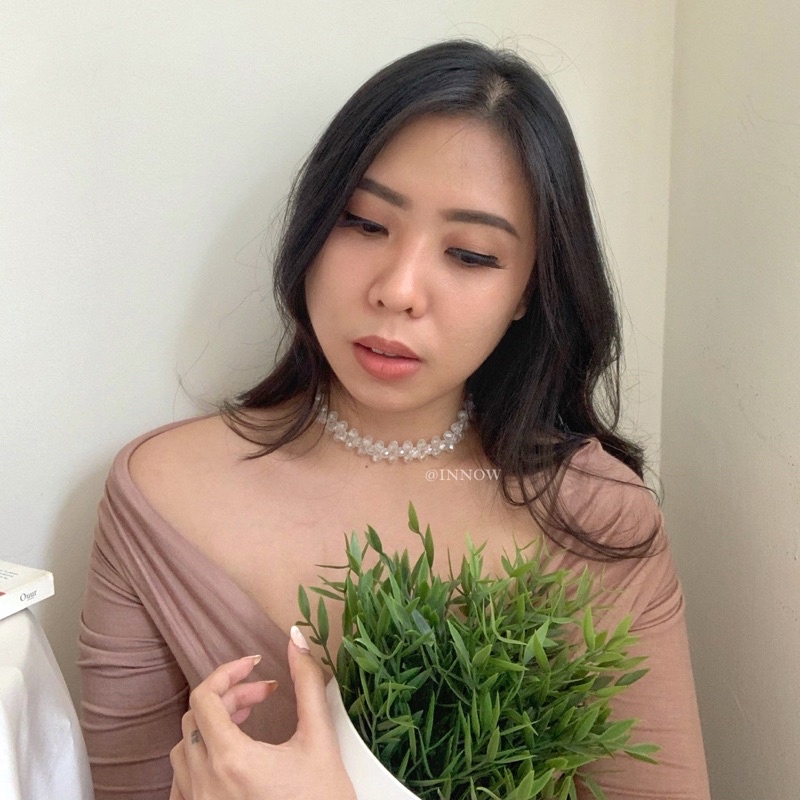 Kalung Pansy/ Crystal Necklace/ Choker/ Aksesoris/ Perhiasan/ Liontin/ Manik manik/ Bead Necklace/ Kalung Wanita/ Jewelry/ Korea Fashion/ Aesthetic/ Elegant/ Simple Necklace-3