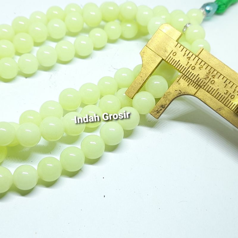 Tasbih BATU FOSFOR POSPOR Hijau Bercahaya Tasbih 10mm 99Butir ASLI Batu Fosfor Hijau