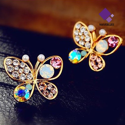 Anting Stud Berlian Imitasi Model Hollow Untuk Wanita